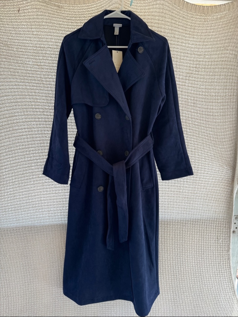 a new day Navy Double-Breasted Trench Coat